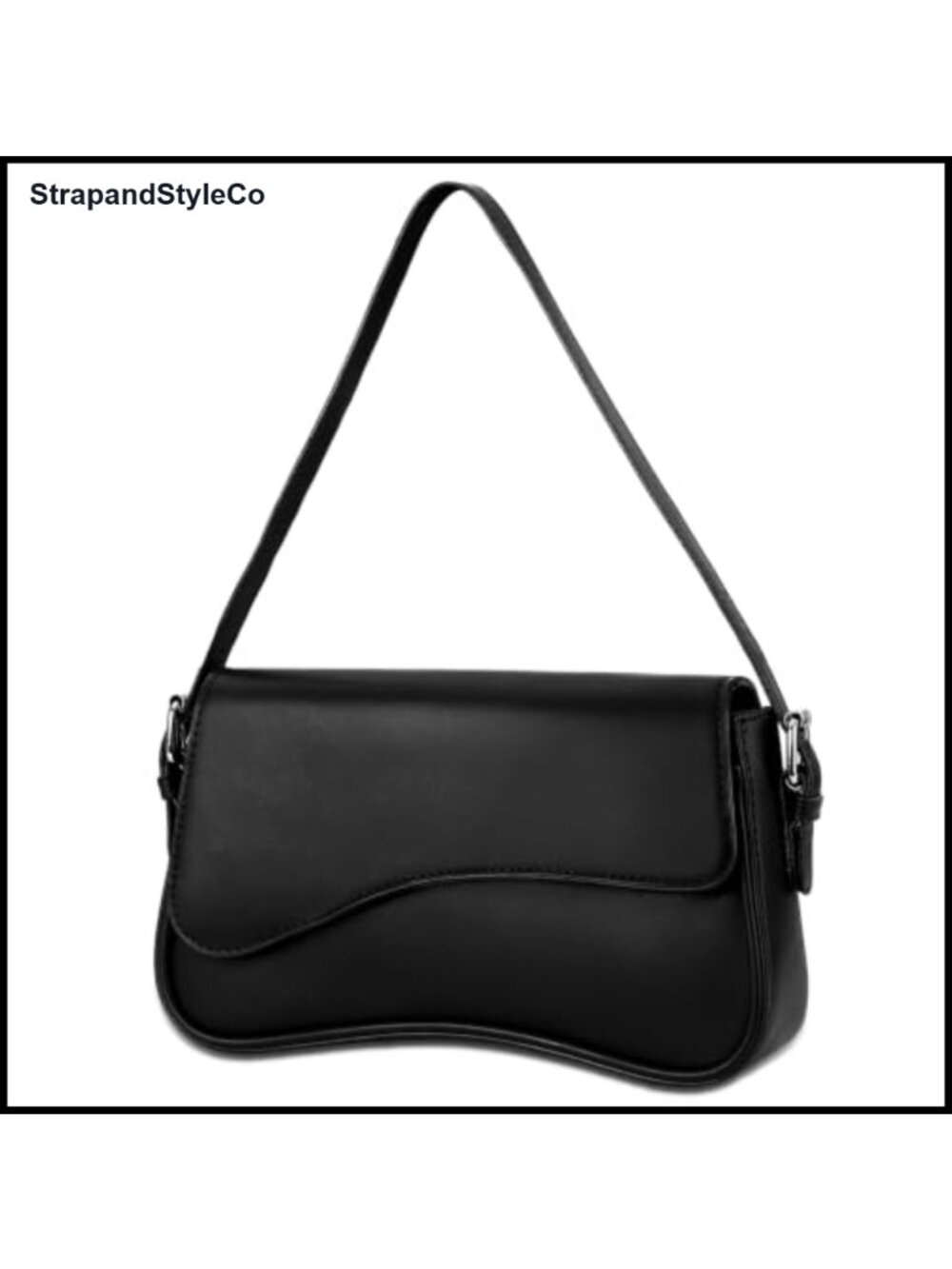 Hobo Shoulder Bag Faux Leather PU Suede Curved Flap Crossbody Purse